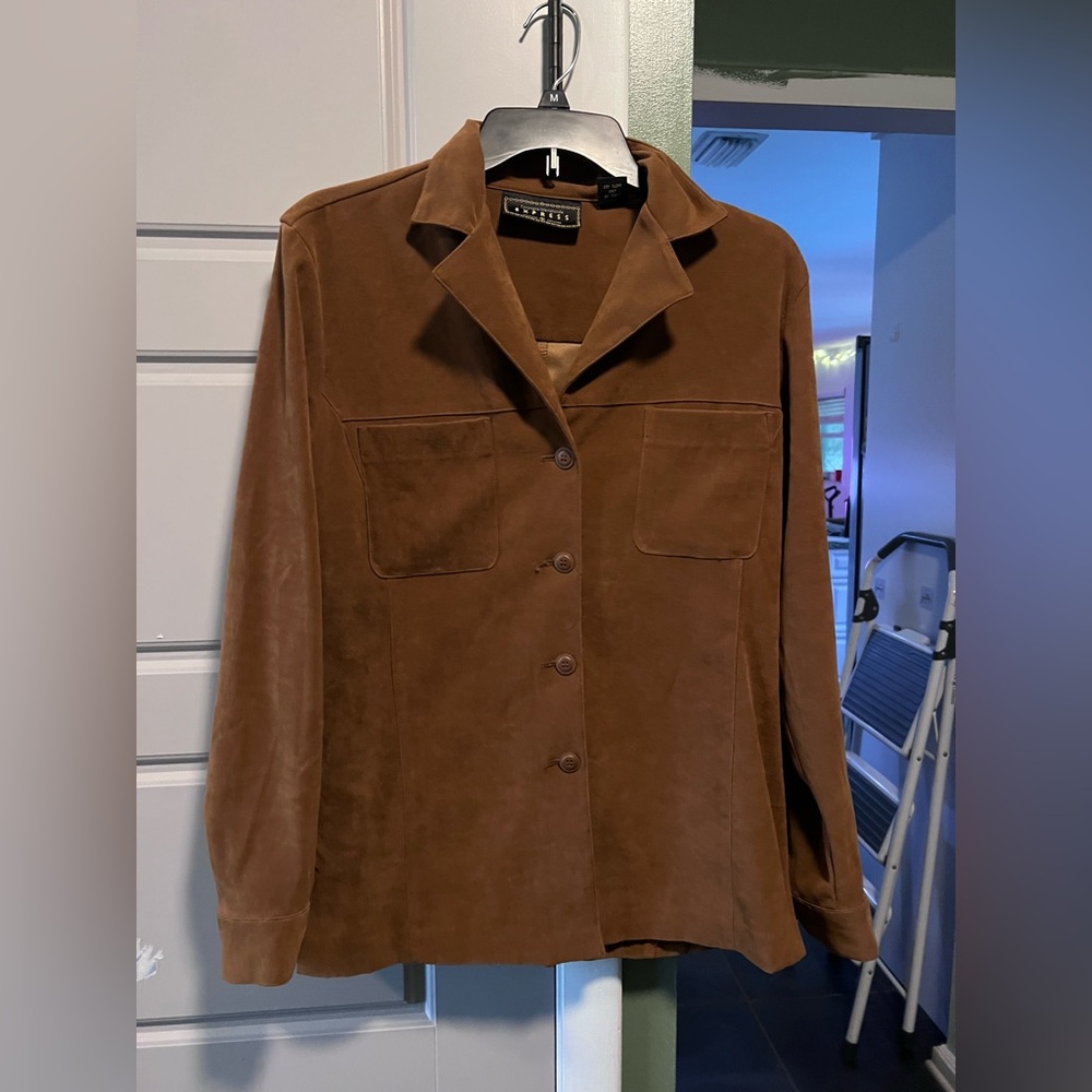 Express Brown Suede-Look Jacket